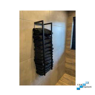 Handdoekenhouder staal mat zwart 60x15x15 cm - hoogste kwaliteit